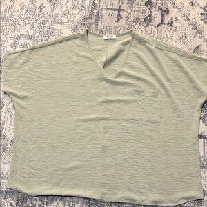 Zenana Outfitters Sage V-Neck Short Sleeve Top
